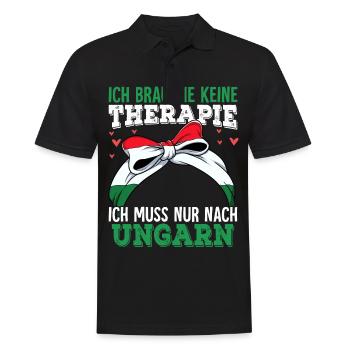Ungarn - Männer Poloshirt - Schwarz - Vorne - Kai (181cm)