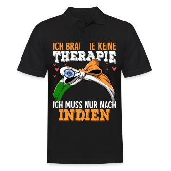 Indien - Männer Poloshirt - Schwarz - Vorne - Kai (181cm)