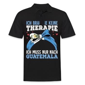 Guatemala - Männer Poloshirt - Schwarz - Vorne - Kai (181cm)