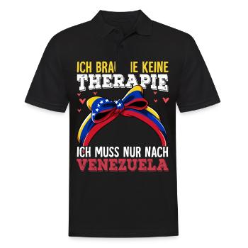 Venezuela - Männer Poloshirt - Schwarz - Vorne - Kai (181cm)