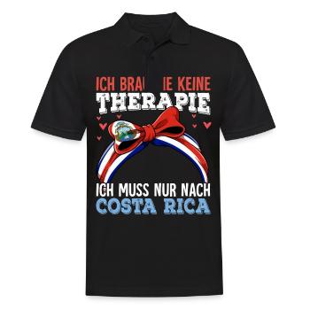 Costa Rica - Männer Poloshirt - Schwarz - Vorne - Kai (181cm)