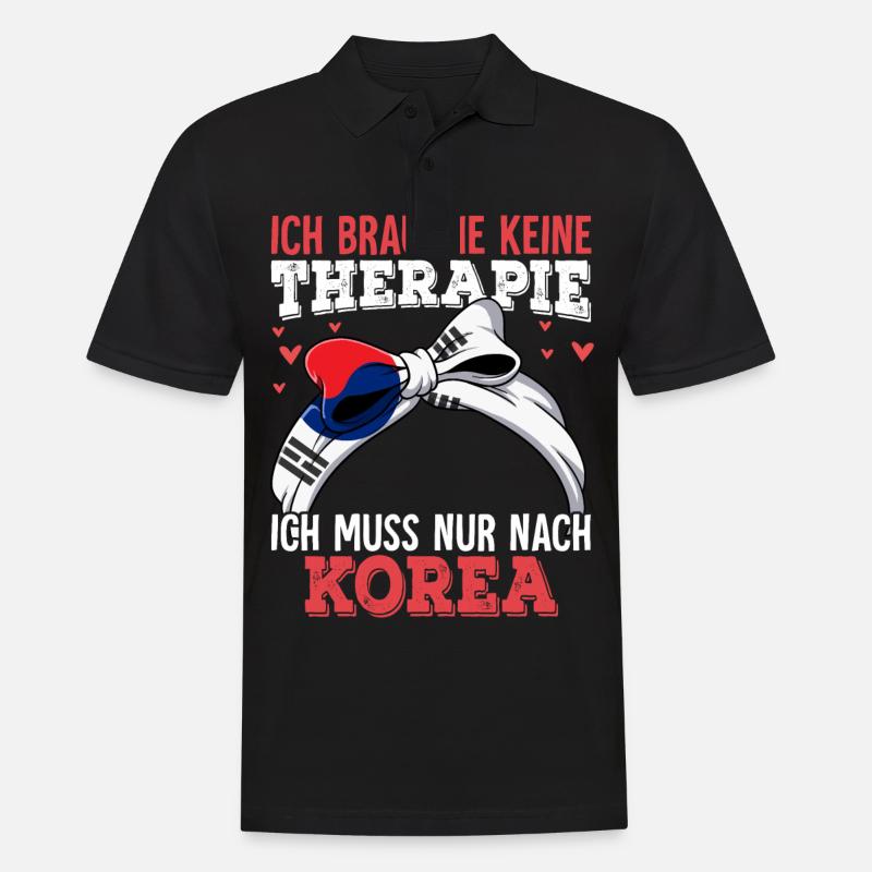 Korea - Männer Poloshirt - Schwarz