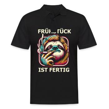 Rauchen Spruch Zigarette - Männer Poloshirt - Schwarz - Vorne - Kai (181cm)