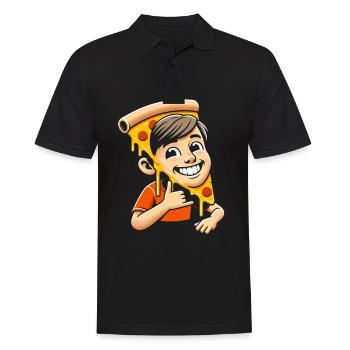 Pizzakopf - Männer Poloshirt - Schwarz - Vorne - Kai (181cm)
