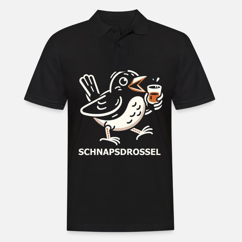 Schnapsdrossel - Männer Poloshirt - Schwarz