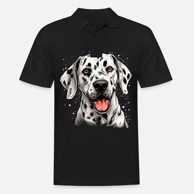 Hund Dalmatiner - Männer Poloshirt - Schwarz