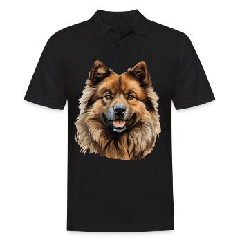 Hund Eurasier - Männer Poloshirt - Schwarz - Vorne - Kai (181cm)