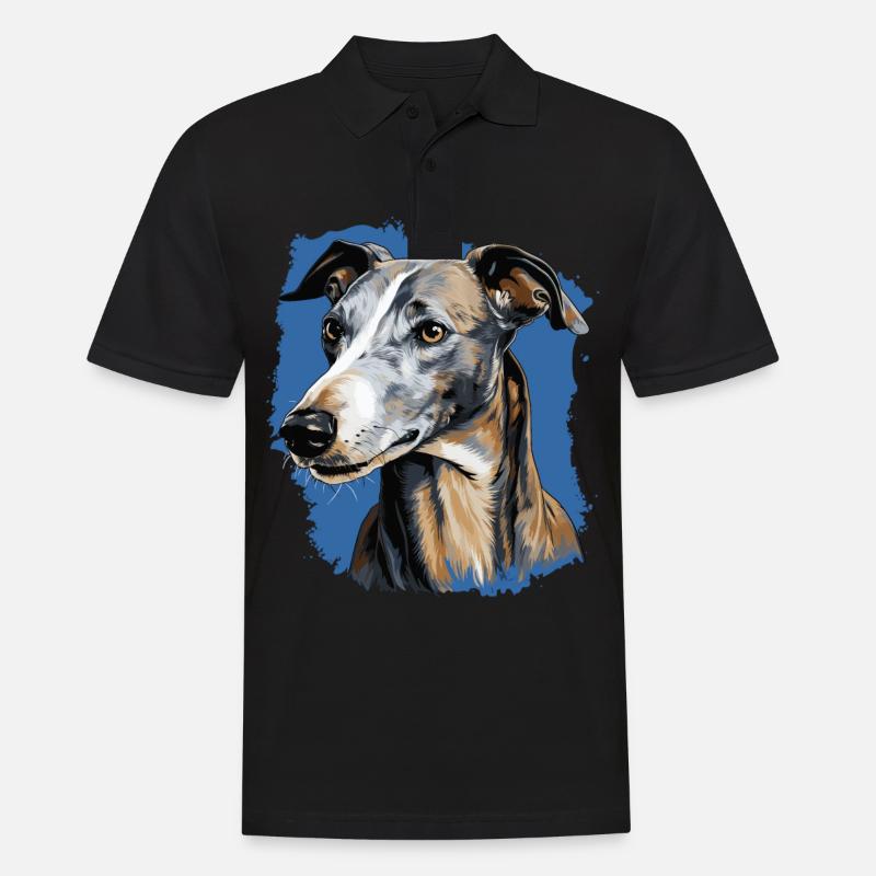 Hund Greyhound - Männer Poloshirt - Schwarz