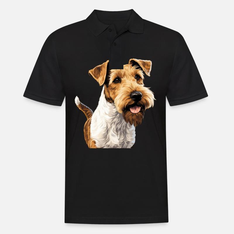 Chien Fox Terrier - Polo Homme - noir