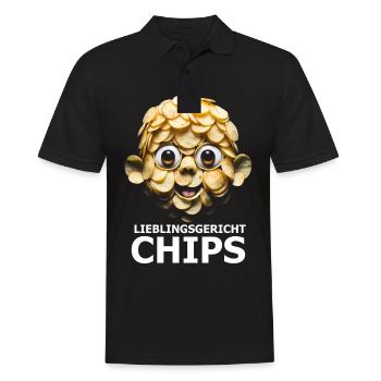 Chips essen - Männer Poloshirt - Schwarz - Vorne - Kai (181cm)