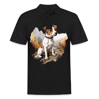 Hund Jack Russell - Männer Poloshirt - Schwarz - Vorne - Kai (181cm)