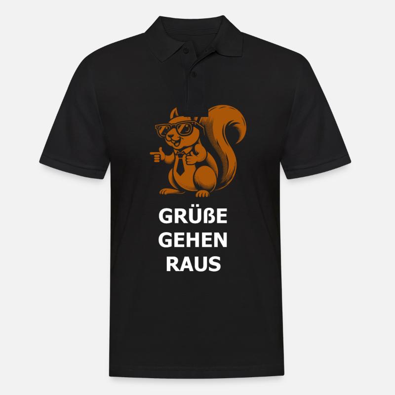 freches Eichhörnchen - Männer Poloshirt - Schwarz