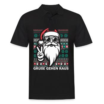 cooler Weihnachtsmann - Männer Poloshirt - Schwarz - Vorne - Kai (181cm)