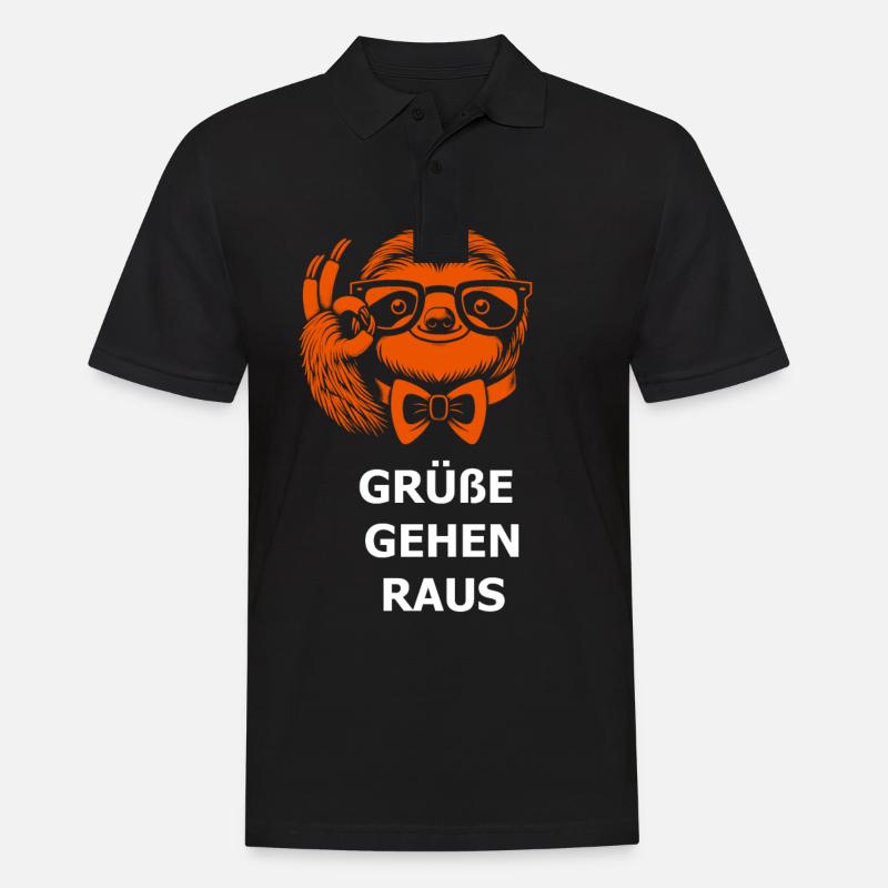 Faultier cool - Männer Poloshirt - Schwarz