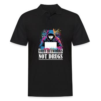 Ethical Hacker's Pride - Sniff Networks Not Drugs - Männer Poloshirt - Schwarz - Vorne - Kai (181cm)