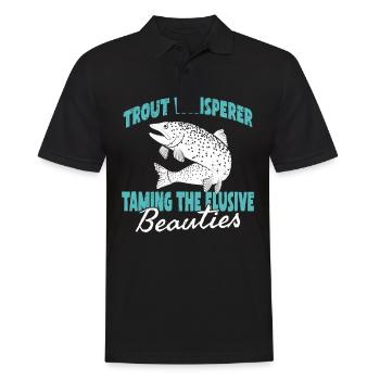 Fischen Forelle Lachs Fischer Angler Barsch - Männer Poloshirt - Schwarz - Vorne - Kai (181cm)