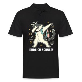 Schule Endlich Katze - Männer Poloshirt - Schwarz - Vorne - Kai (181cm)