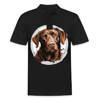 Labrador - Männer Poloshirt - Schwarz - Vorne - Kai (181cm)