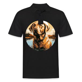 Labrador - Männer Poloshirt - Schwarz - Vorne - Kai (181cm)