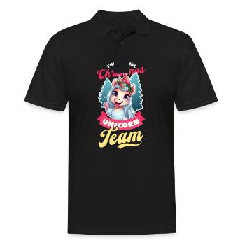 Licorne de Noël Équipe officielle de la licorne de Noël - Polo Homme - noir - Devant - Kai (181cm)
