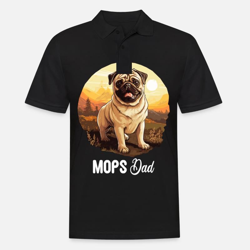 Mops - Männer Poloshirt - Schwarz