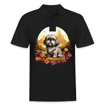 Shih Tzu - Men's Polo Shirt - black - Front - Kai (181cm)