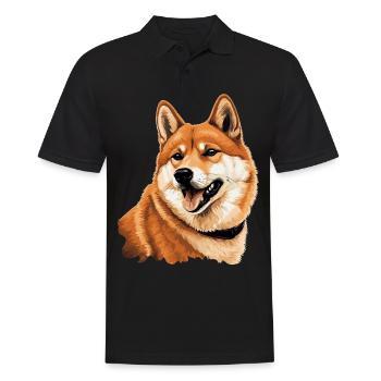 Shiba Inu - Polo Homme - noir - Devant - Kai (181cm)
