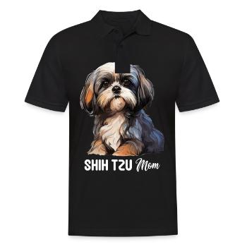 Shih Tzu - Men's Polo Shirt - black - Front - Kai (181cm)