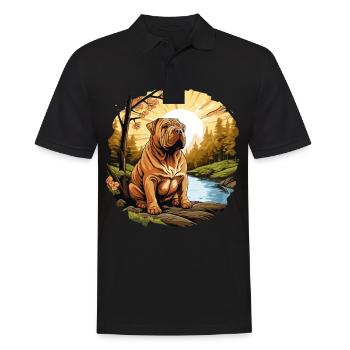 Shar Pei - Men's Polo Shirt - black - Front - Kai (181cm)