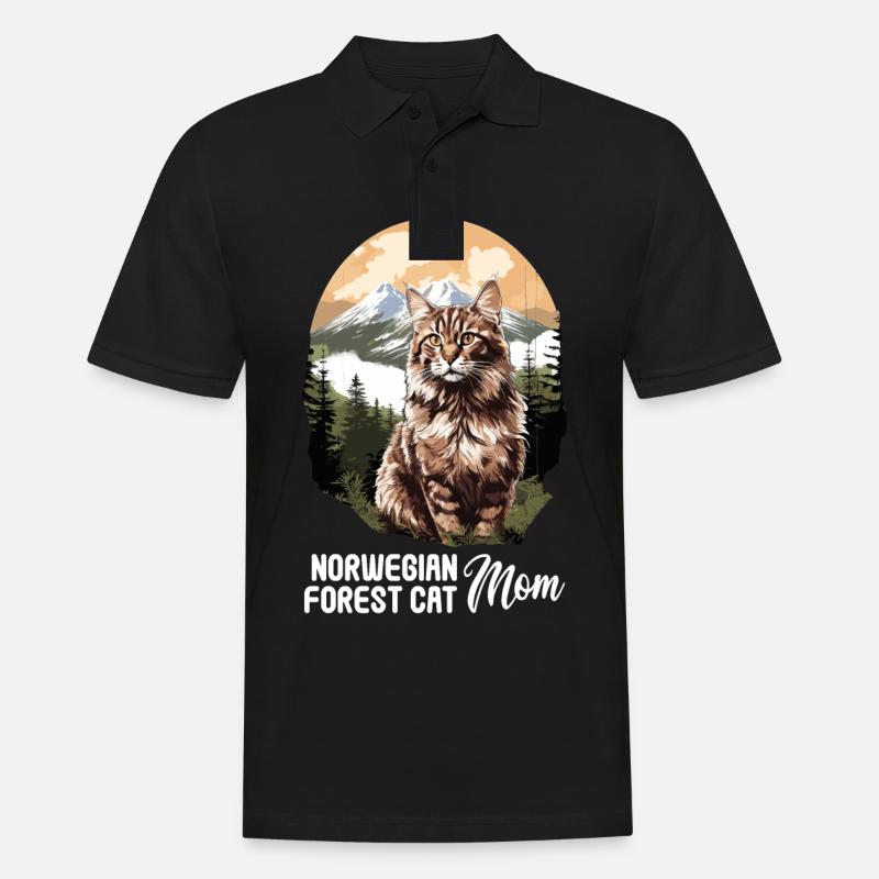 Norwegian Forest Cat - Männer Poloshirt - Schwarz