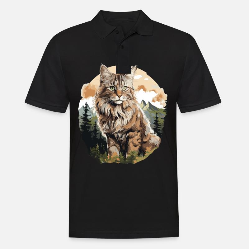 Norwegian Forest Cat - Männer Poloshirt - Schwarz