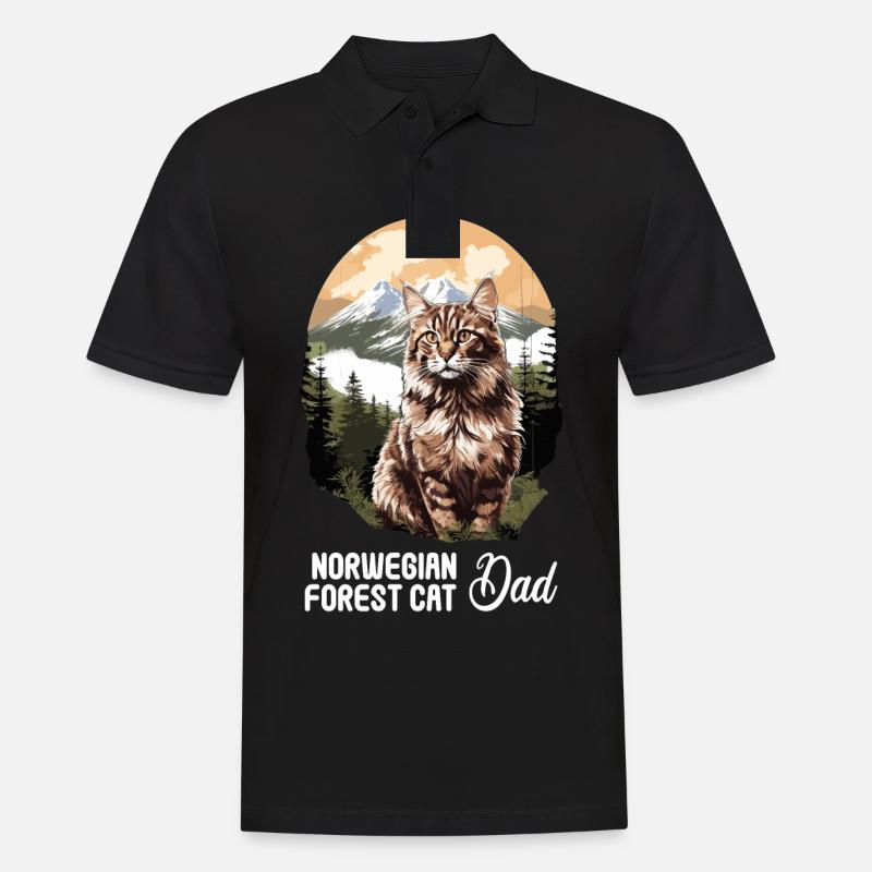 Norwegian Forest Cat - Männer Poloshirt - Schwarz