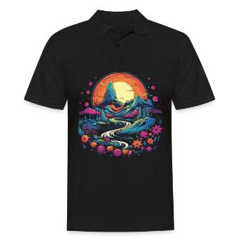 Hippie Amour Nature Coloré Méditation - Polo Homme - noir - Devant - Kai (181cm)