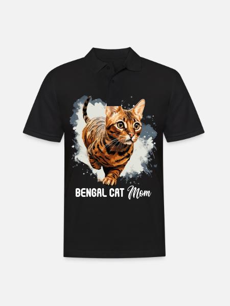 Bengal Cat - Men's Polo Shirt - black