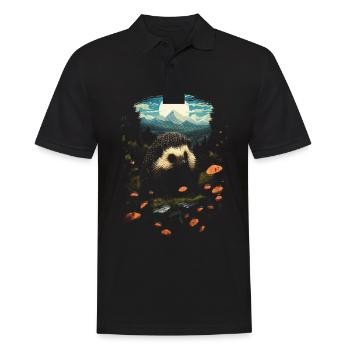 Igel Tier - Männer Poloshirt - Schwarz - Vorne - Kai (181cm)