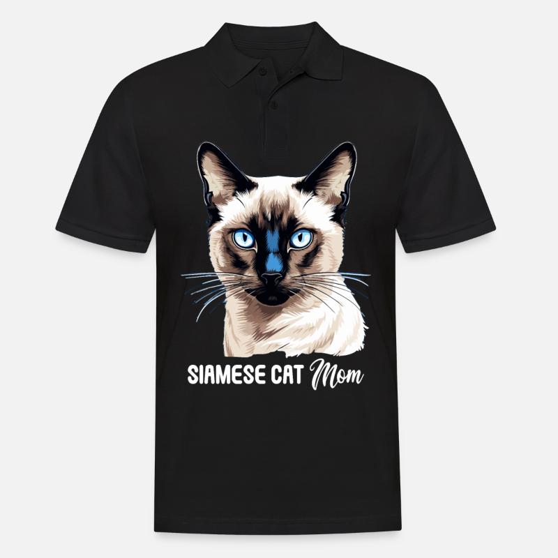 Siamese Cat Siamkatze - Männer Poloshirt - Schwarz