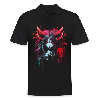 Anime Goth Girl Japanese Aesthetic Grunge Horror - Men's Polo Shirt - black - Front - Kai (181cm)