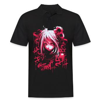 Anime Goth Girl Japanese Aesthetic Grunge Horror - Men's Polo Shirt - black - Front - Kai (181cm)