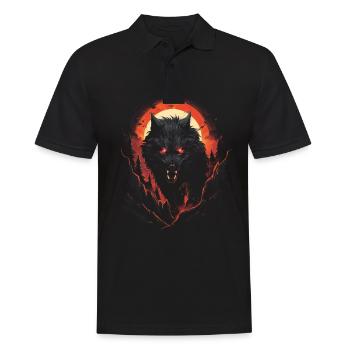 Loup noir Loup-garou Dark Horror Mythologie Fant - Polo Homme - noir - Devant - Kai (181cm)