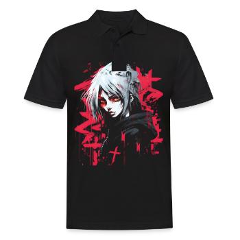 Anime Goth Girl Aesthetically Dark Pastel Edgy Man - Men's Polo Shirt - black - Front - Kai (181cm)