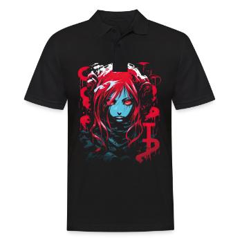 Anime Goth Girl Japanese Aesthetic Grunge Horror - Men's Polo Shirt - black - Front - Kai (181cm)