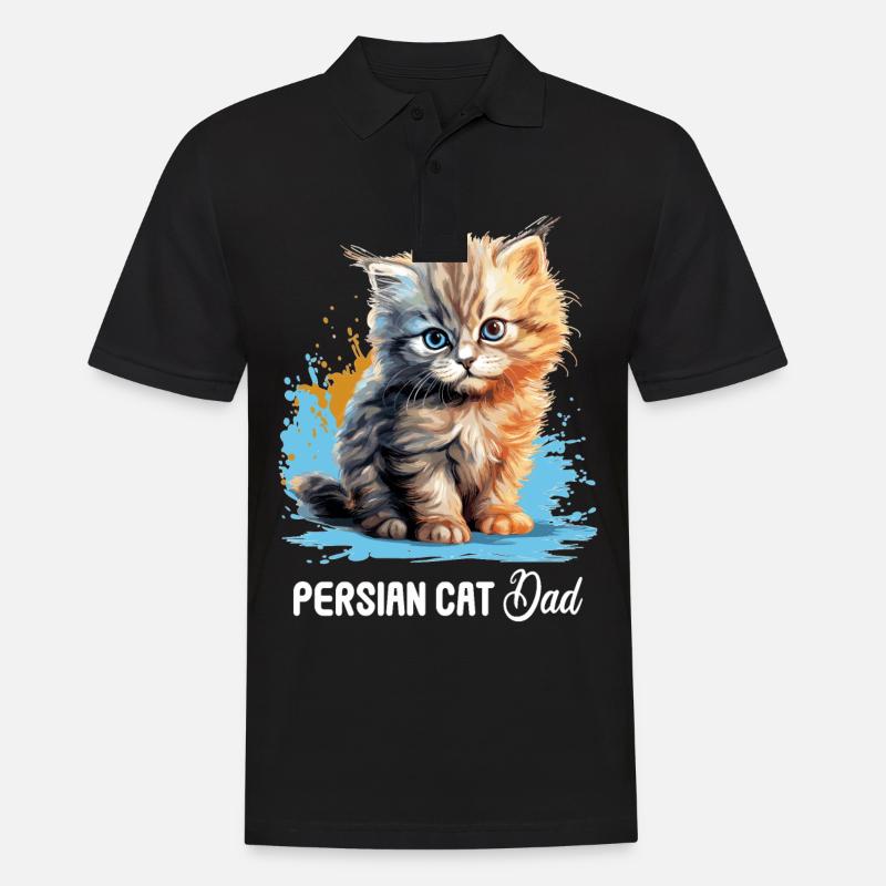 Persian Cat Perser Katze - Männer Poloshirt - Schwarz