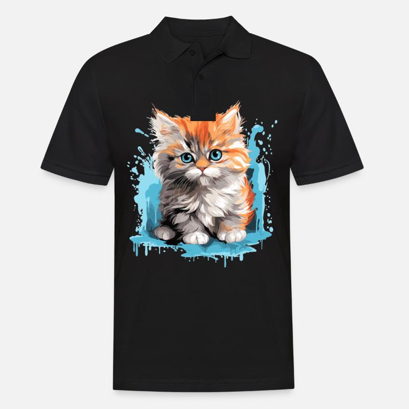 Chat persan Perser Katze - Polo Homme - noir
