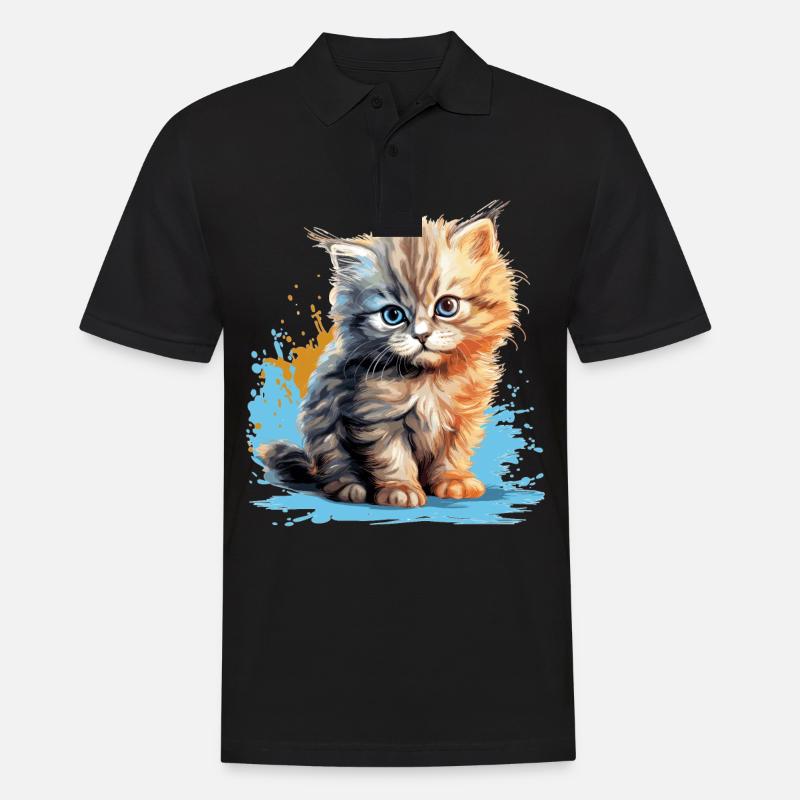 Chat persan Perser Katze - Polo Homme - noir