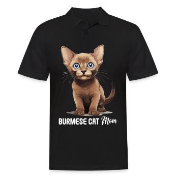 Burmese Cat Burma Katze - Men's Polo Shirt - black - Front - Kai (181cm)
