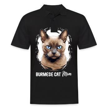 Burmese Cat Burma Katze - Men's Polo Shirt - black - Front - Kai (181cm)