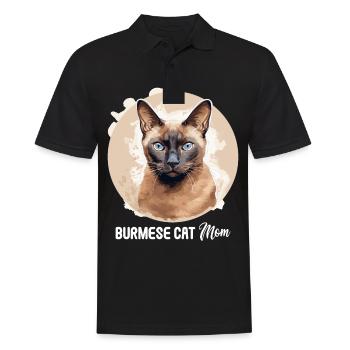 Burmese Cat Burma Katze - Men's Polo Shirt - black - Front - Kai (181cm)