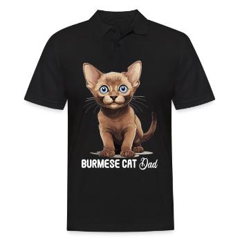 Burmese Cat Burma Katze - Men's Polo Shirt - black - Front - Kai (181cm)