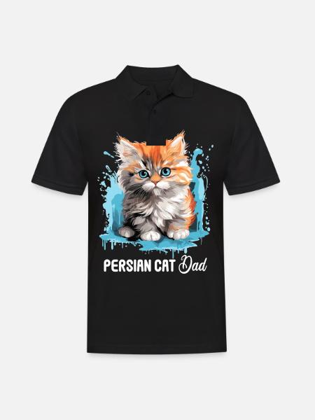 Chat persan Perser Katze - Polo Homme - noir