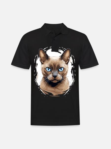 Chat birman Birmanie Katze - Polo Homme - noir